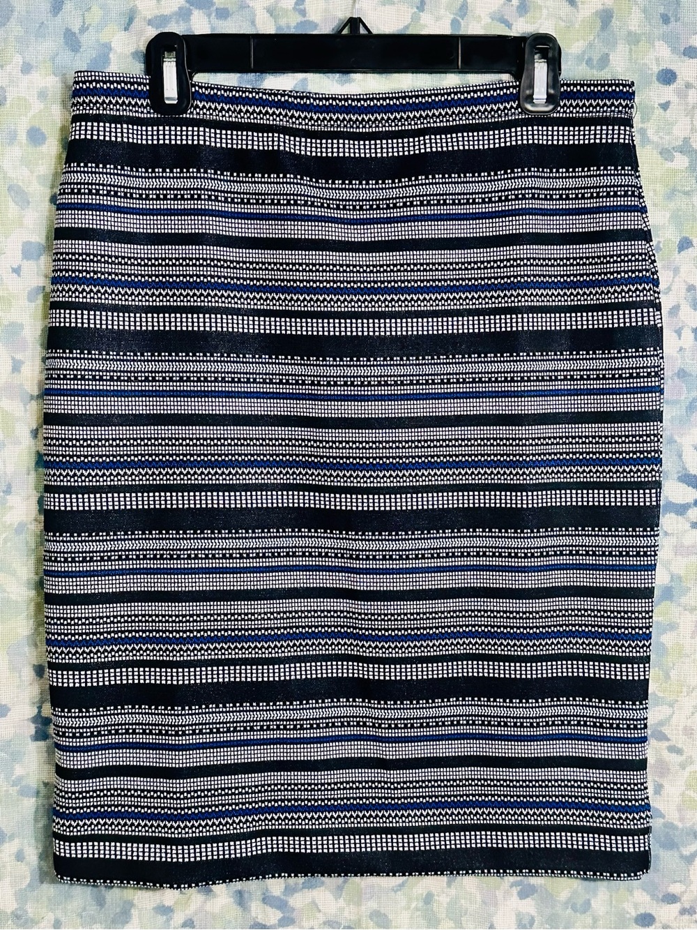 NWT Premise Studio Textured Stripe Pencil Skirt Blue Black White Size M
